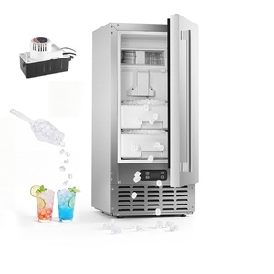 image:imageVEVOR Under Counter Ice Maker 66 LbsDay Under Counter Stainless Steel Nugget Ice Makers Machine with Drain Pump Reversible Door 18 Lbs Storage Freestanding Ice Maker for Commercial Home Kitchen