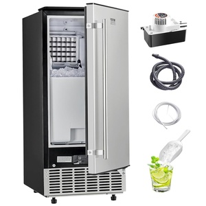 image:imageVEVOR Under Counter Ice Maker 80 LbsDay Stainless Steel Builtin Ice Makers Machine with Drain Pump Reversible Door 26lbs Storage Freestanding Ice Maker for Commercial Home Kitchen