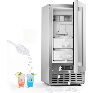 image:imageVEVOR Undercounter Builtin Ice Maker 66 LbsDay Under Counter Nugget Ice Maker Machine with Reversible Door Stainless Steel Freestanding Ice Maker for Commercial Home Kitchen Electric Drainage