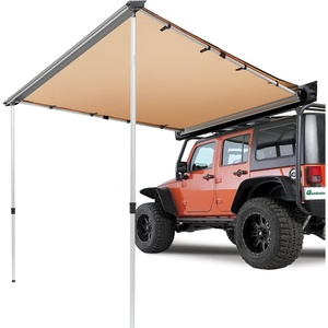 image:imageVEVOR Vehicle Awning 66x82 Roof Rack PullOut Sun Shade UV50 PU3000mm Retractable Weatherproof 4x4 Side Awning for SUV Outdoor Camping amp Overland Hardware Included wWaterproof Storage BagKhaki 46X66ft Car Awning