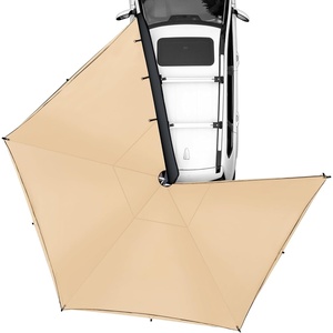 image:imageVEVOR Vehicle Awning 66x82 Roof Rack PullOut Sun Shade UV50 PU3000mm Retractable Weatherproof 4x4 Side Awning for SUV Outdoor Camping amp Overland Hardware Included wWaterproof Storage BagKhaki 270 15482ft Car Awning