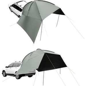image:imageVEVOR Vehicle Awning 66x82 Roof Rack PullOut Sun Shade UV50 PU3000mm Retractable Weatherproof 4x4 Side Awning for SUV Outdoor Camping amp Overland Hardware Included wWaterproof Storage BagArmyGreen 10X7ft Car Awning