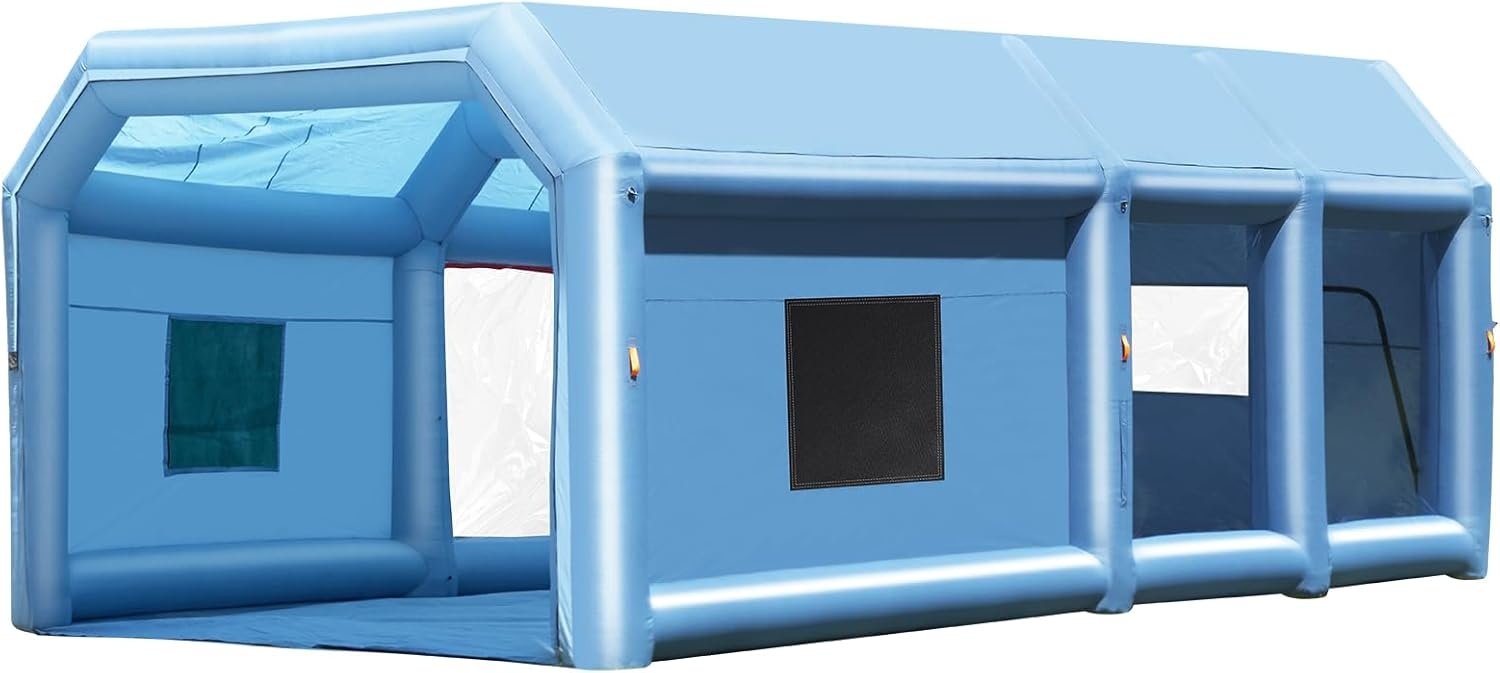 image:imageVEVOR Inflatable Paint Booth 98 x 82 x 82 ft Inflatable Spray Booth with 550W Powerful Blower and Air Filter System Portable Car Paint Booth for Motorcycle Bicycle Small Furniture Painting26x15x10Ft