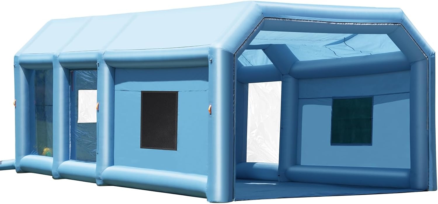 image:imageVEVOR Inflatable Paint Booth 98 x 82 x 82 ft Inflatable Spray Booth with 550W Powerful Blower and Air Filter System Portable Car Paint Booth for Motorcycle Bicycle Small Furniture Painting26x15x10Ft