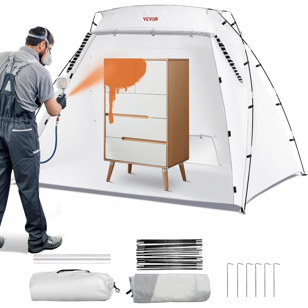 image:imageVEVOR Inflatable Paint Booth 98 x 82 x 82 ft Inflatable Spray Booth with 550W Powerful Blower and Air Filter System Portable Car Paint Booth for Motorcycle Bicycle Small Furniture Painting75x52x52Ft