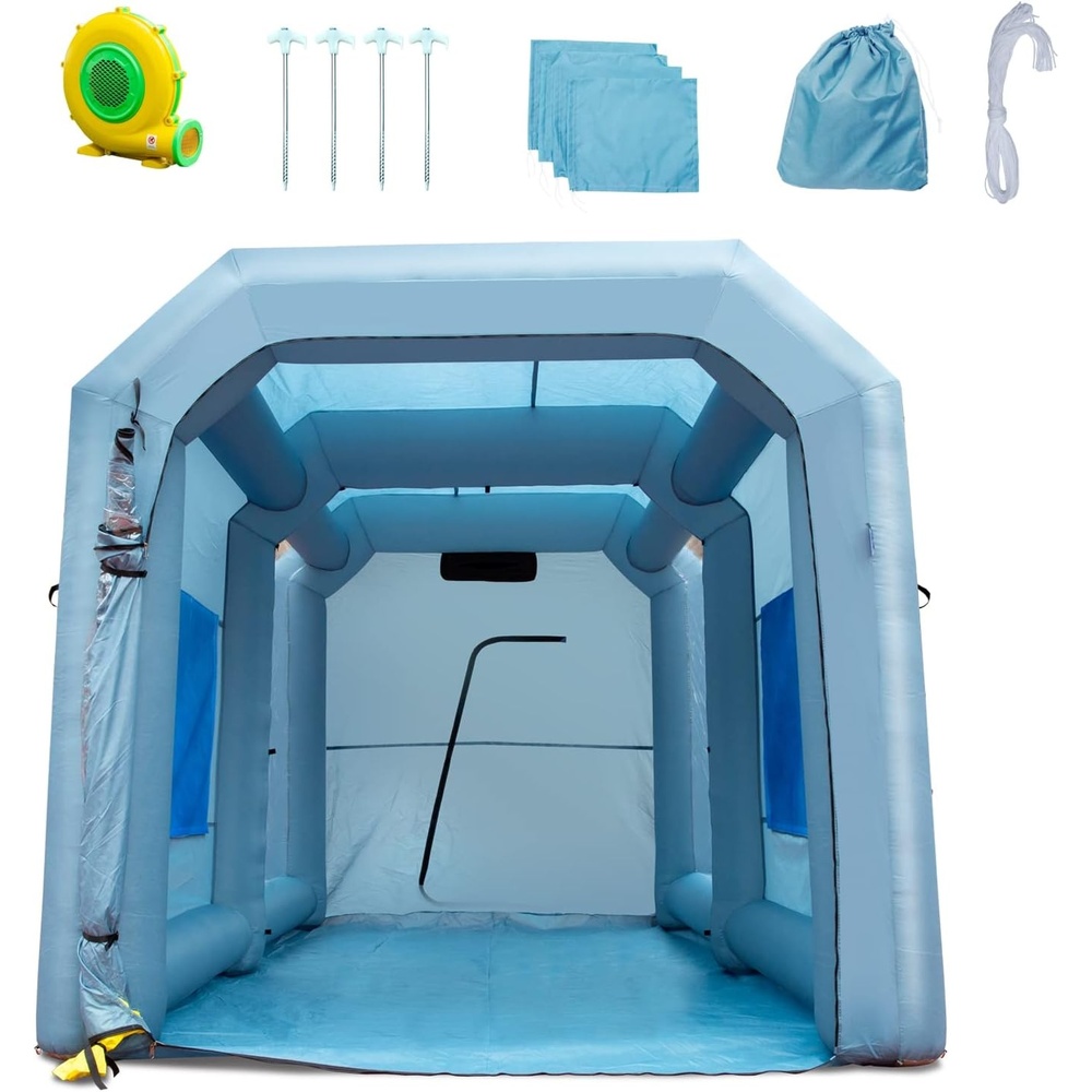 image:imageVEVOR Inflatable Paint Booth 98 x 82 x 82 ft Inflatable Spray Booth with 550W Powerful Blower and Air Filter System Portable Car Paint Booth for Motorcycle Bicycle Small Furniture Painting13x10x9Ft