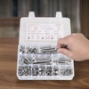 image:imageVEVOR 1110 Pcs Bolts and Nuts Assortment Kit Imperial Machine Screws and Flat Washers Stainless Steel 1024832256632440 for FurnitureEquipmentVehicle Assembly Silver246 PCS  Imperial 1420  51618  3816