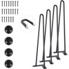 image:imageVEVOR 16 Hairpin Furniture Legs Metal Home DIY Projects for Nightstand Coffee Table Desk 500lbs Load Capacity with Rubber Floor Protectors Metal Heavy Duty Sturdy Modern Table Legs 4PCS BlackHairpin2 rods solid