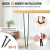 image:imageVEVOR 16 Hairpin Furniture Legs Metal Home DIY Projects for Nightstand Coffee Table Desk 500lbs Load Capacity with Rubber Floor Protectors Metal Heavy Duty Sturdy Modern Table Legs 4PCS BlackHairpin2 rods solid