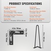 image:imageVEVOR 16 Hairpin Furniture Legs Metal Home DIY Projects for Nightstand Coffee Table Desk 500lbs Load Capacity with Rubber Floor Protectors Metal Heavy Duty Sturdy Modern Table Legs 4PCS BlackHairpin2 rods solid