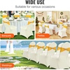image:imageVEVOR 200 Pcs FlatFront Chair Covers Polyester Spandex Chair Cover Stretch Slipcovers Wedding Holiday Banquet Party Celebration Dining WhiteBeigeb