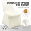 image:imageVEVOR 200 Pcs FlatFront Chair Covers Polyester Spandex Chair Cover Stretch Slipcovers Wedding Holiday Banquet Party Celebration Dining WhiteBeigeb