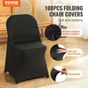 image:imageVEVOR 200 Pcs FlatFront Chair Covers Polyester Spandex Chair Cover Stretch Slipcovers Wedding Holiday Banquet Party Celebration Dining WhiteBlack