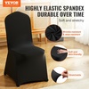 image:imageVEVOR 200 Pcs FlatFront Chair Covers Polyester Spandex Chair Cover Stretch Slipcovers Wedding Holiday Banquet Party Celebration Dining WhiteBlacka