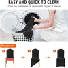 image:imageVEVOR 200 Pcs FlatFront Chair Covers Polyester Spandex Chair Cover Stretch Slipcovers Wedding Holiday Banquet Party Celebration Dining WhiteBlacka