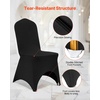 image:imageVEVOR 200 Pcs FlatFront Chair Covers Polyester Spandex Chair Cover Stretch Slipcovers Wedding Holiday Banquet Party Celebration Dining WhiteBlackb