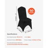 image:imageVEVOR 200 Pcs FlatFront Chair Covers Polyester Spandex Chair Cover Stretch Slipcovers Wedding Holiday Banquet Party Celebration Dining WhiteBlackb
