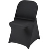 image:imageVEVOR 200 Pcs FlatFront Chair Covers Polyester Spandex Chair Cover Stretch Slipcovers Wedding Holiday Banquet Party Celebration Dining WhiteBlackc