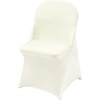 image:imageVEVOR 200 Pcs FlatFront Chair Covers Polyester Spandex Chair Cover Stretch Slipcovers Wedding Holiday Banquet Party Celebration Dining WhiteIvoryb