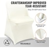 image:imageVEVOR 200 Pcs FlatFront Chair Covers Polyester Spandex Chair Cover Stretch Slipcovers Wedding Holiday Banquet Party Celebration Dining WhiteIvoryb
