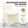 image:imageVEVOR 200 Pcs FlatFront Chair Covers Polyester Spandex Chair Cover Stretch Slipcovers Wedding Holiday Banquet Party Celebration Dining WhiteIvorybeige