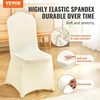 image:imageVEVOR 200 Pcs FlatFront Chair Covers Polyester Spandex Chair Cover Stretch Slipcovers Wedding Holiday Banquet Party Celebration Dining WhiteIvorybeige