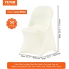 image:imageVEVOR 200 Pcs FlatFront Chair Covers Polyester Spandex Chair Cover Stretch Slipcovers Wedding Holiday Banquet Party Celebration Dining WhiteIvoryc