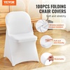 image:imageVEVOR 200 Pcs FlatFront Chair Covers Polyester Spandex Chair Cover Stretch Slipcovers Wedding Holiday Banquet Party Celebration Dining WhiteWhite
