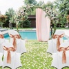 image:imageVEVOR 200 Pcs FlatFront Chair Covers Polyester Spandex Chair Cover Stretch Slipcovers Wedding Holiday Banquet Party Celebration Dining WhiteWhite