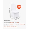 image:imageVEVOR 200 Pcs FlatFront Chair Covers Polyester Spandex Chair Cover Stretch Slipcovers Wedding Holiday Banquet Party Celebration Dining WhiteWhitea