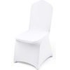 image:imageVEVOR 200 Pcs FlatFront Chair Covers Polyester Spandex Chair Cover Stretch Slipcovers Wedding Holiday Banquet Party Celebration Dining WhiteWhitea