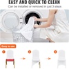 image:imageVEVOR 200 Pcs FlatFront Chair Covers Polyester Spandex Chair Cover Stretch Slipcovers Wedding Holiday Banquet Party Celebration Dining WhiteWhiteb