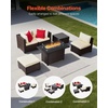 image:imageVEVOR 2025 Upgraded 6Piece Wicker Patio Furniture Set with Protective Glides NonScratch Pads High Back Outdoor Sofa AllWeather Wicker Patio Conversation Set for Deck Yard Pool