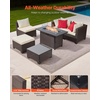 image:imageVEVOR 2025 Upgraded 6Piece Wicker Patio Furniture Set with Protective Glides NonScratch Pads High Back Outdoor Sofa AllWeather Wicker Patio Conversation Set for Deck Yard Pool