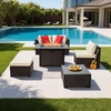 image:imageVEVOR 2025 Upgraded 6Piece Wicker Patio Furniture Set with Protective Glides NonScratch Pads High Back Outdoor Sofa AllWeather Wicker Patio Conversation Set for Deck Yard Pool