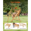 image:imageVEVOR 2in1 Transforming Interchangeable Picnic Table Outdoor Wooden Table and Bench Set Portable Foldable Bench with Umbrella Hole Patio Dining Furniture for Garden Backyard Porch Brown