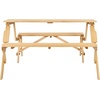 image:imageVEVOR 2in1 Transforming Interchangeable Picnic Table Outdoor Wooden Table and Bench Set Portable Foldable Bench with Umbrella Hole Patio Dining Furniture for Garden Backyard Porch Brown