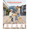 image:imageVEVOR 2in1 Transforming Interchangeable Picnic Table Outdoor Wooden Table and Bench Set Portable Foldable Bench with Umbrella Hole Patio Dining Furniture for Garden Backyard Porch Brown