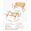 image:imageVEVOR 2in1 Transforming Interchangeable Picnic Table Outdoor Wooden Table and Bench Set Portable Foldable Bench with Umbrella Hole Patio Dining Furniture for Garden Backyard Porch Brown