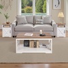 image:imageVEVOR 3 Pieces Farmhouse Coffee Table Sets 40 Inch Industrial Coffee Table with 2 End Tables Easy Assembly Coffee and Side Tables Sets with Charging Station for Office Living Room amp Apartment3 Pieces