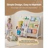 image:imageVEVOR 3Tier Kids Bookshelf Toy Storage Organizer for Toddler Book Shelf for Kids Rooms with Sling Book Rack and Storage Bag Kids Storage Book Shelves for Kids Room Playroom Kindergarten NurseryKids Bookshelf with Toy Storage