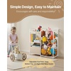 image:imageVEVOR 3Tier Kids Bookshelf Toy Storage Organizer for Toddler Book Shelf for Kids Rooms with Sling Book Rack and Storage Bag Kids Storage Book Shelves for Kids Room Playroom Kindergarten NurseryToy Organizer with Fabric Drawer