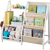 image:imageVEVOR 3Tier Kids Bookshelf Toy Storage Organizer for Toddler Book Shelf for Kids Rooms with Sling Book Rack and Storage Bag Kids Storage Book Shelves for Kids Room Playroom Kindergarten NurseryKids Bookshelf with Toy Storage