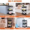 image:imageVEVOR 3Tier Rolling Utility Cart with Handle MultiFunctional Storage Trolley with Lockable Wheels Utility Cart KitchenUnder Desk Cart for Office Living Room Kitchen Bedroom Black