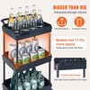 image:imageVEVOR 3Tier Rolling Utility Cart with Handle MultiFunctional Storage Trolley with Lockable Wheels Utility Cart KitchenUnder Desk Cart for Office Living Room Kitchen Bedroom Black