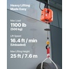 image:imageVEVOR 3in1 Electric Hoist Winch 1100 lbs Capacity 1500W Portable Electric Power Winch 25 ft Lifting Height 164 ftmin with Manual Wired amp Wireless Remote Control for Factory Warehouss GarageOrange