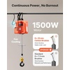 image:imageVEVOR 3in1 Electric Hoist Winch 1100 lbs Capacity 1500W Portable Electric Power Winch 25 ft Lifting Height 164 ftmin with Manual Wired amp Wireless Remote Control for Factory Warehouss GarageOrange