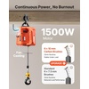 image:imageVEVOR 3in1 Electric Hoist Winch 1100 lbs Capacity 1500W Portable Electric Power Winch 25 ft Lifting Height 164 ftmin with Manual Wired amp Wireless Remote Control for Factory Warehouss GarageOrange