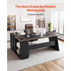 image:imageVEVOR 63 LShaped Executive Desk Large Office Desk with Drawers File Storage Cabinet Detachable 350 LBS Load Capacity Corner Table Easy Assembly Business Furniture Workstation for Home Office787 x 315 x 297 inches