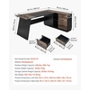 image:imageVEVOR 63 LShaped Executive Desk Large Office Desk with Drawers File Storage Cabinet Detachable 350 LBS Load Capacity Corner Table Easy Assembly Business Furniture Workstation for Home Office787 x 315 x 297 inches
